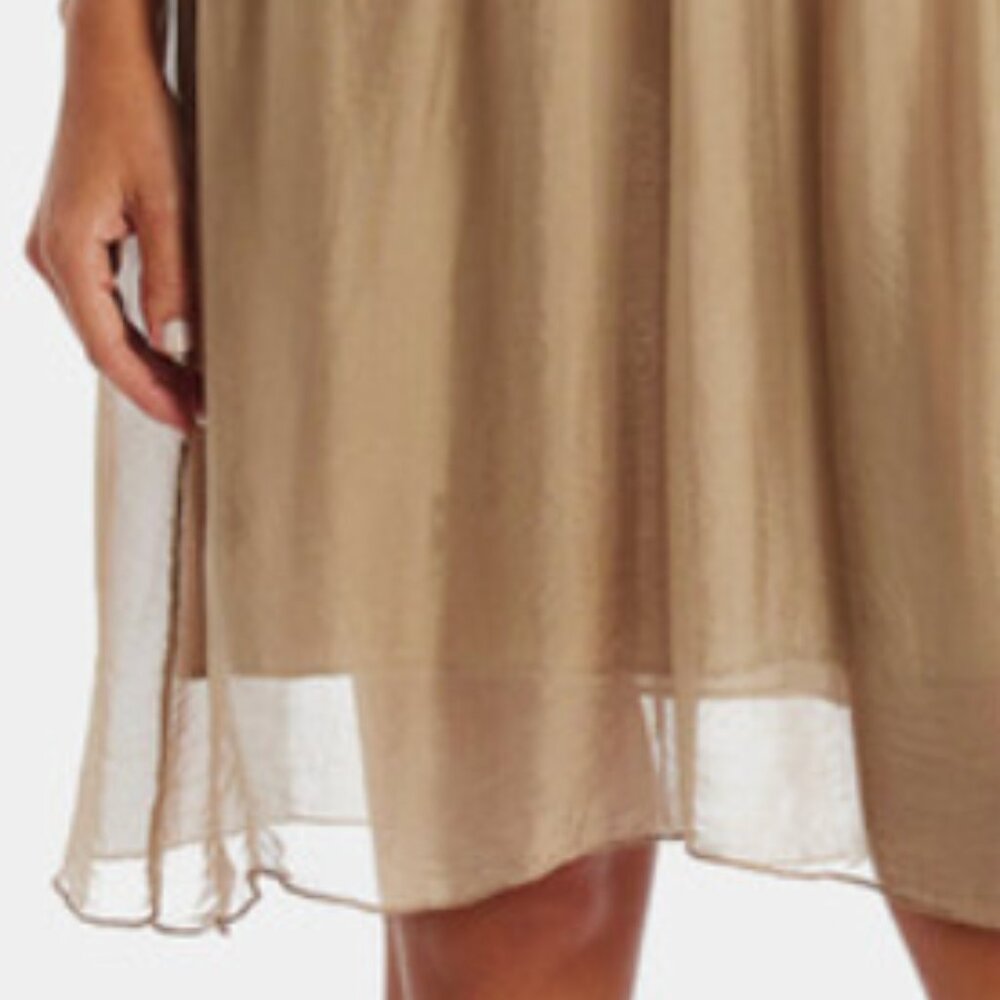 Aquarius (by Scandal Italy) Women's Silk Cocktail Dress In Mocha/Tan - One Size - Picture 4 of 10
